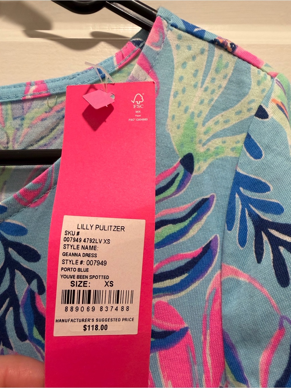 Lilly Pulitzer Geanna Swing Dress - Porto Blue You’ve Been Spotted XS NWT - Picture 6 of 8